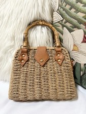 Bolsa tiracolo de palha de bambu cor natural NOVA comprar usado  Enviando para Brazil