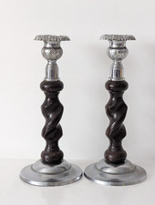 Vintage candlesticks wooden for sale  BRISTOL