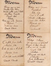 Menus années 1900 d'occasion  Oye-Plage