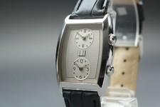[Perto de ESTADO PERFEITO] DUNHILL City Scape relógio masculino quadrado duplo tempo Ouartz 27mm Japão comprar usado  Enviando para Brazil