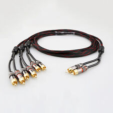 Cabo de interconexão de áudio HiFi 4 núcleos 4N OFC cobre 2 RCA para 6 RCA conector macho, usado comprar usado  Enviando para Brazil