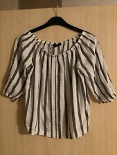 Carmenbluse grau weiß gebraucht kaufen  Bremerhaven