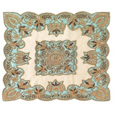 Usado, Conjunto de 4 capas de corredor de mesa Sanskriti com miçangas à mão tapete rede lantejoulas decoração para casa carvalho comprar usado  Enviando para Brazil