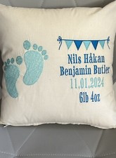 Embroidered baby cushion for sale  WORCESTER