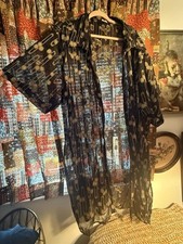 Kimono espanador vintage dourado preto da década de 1970 M-2X comprar usado  Enviando para Brazil