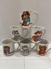 Vintage 1982 Animal Talk Series W Berrie & Co Caneca de Café Conjunto Completo 6, usado comprar usado  Enviando para Brazil