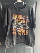 Camiseta Vintage Anos 90 Harley Davidson Loud Pipes Save Lives Feita nos EUA Grande comprar usado  Enviando para Brazil