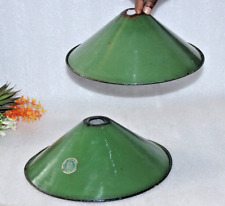 2PC Vintage Ferro Smalto Elettrico Lampada Shade Decorativi Originale - 13491 comprar usado  Enviando para Brazil