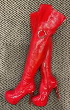 Red patent pvc for sale  FALMOUTH