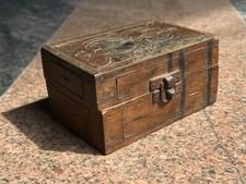 Old Rare Vintage Rich Patina Legno Piccolo Contanti/Gioielli Scatola Multiuso, usado comprar usado  Enviando para Brazil