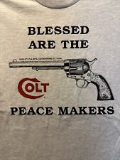 Camiseta Colt Blessed Are The Peace Makers History of Firearm - Cinza Claro comprar usado  Enviando para Brazil