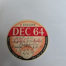 Tax disc genuine for sale  DUDLEY