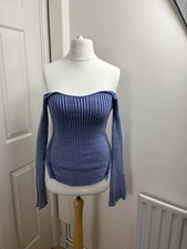 Prettylittlething blue ribbed for sale  EDINBURGH