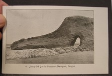 CARTÃO POSTAL ANTIGO VINTAGE 1908 JUMP-OFF JOE SEA STACK NYE BEACH NEWPORT OREGON comprar usado  Enviando para Brazil