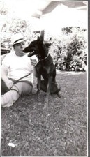 FOTOGRAFIA 1939 CHAPÉU MASCULINO MODA DOBERMAN PINSCHER CACHORRO/FILHOTE NA COLEIRA FOTO ANTIGA, usado comprar usado  Enviando para Brazil