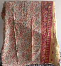 Colcha de retalhos vintage multicolorida colcha de retalhos Kantha feita à mão algodão gêmeo comprar usado  Enviando para Brazil
