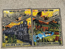 Boy Scout Golden Sun 492 Train Steam Engine 2024 NOAC OA Flap Patch Set comprar usado  Enviando para Brazil