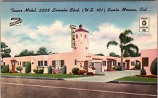 Cartão postal 1940s Califórnia Santa Monica Tower Motel colorpicture linho PC21, usado comprar usado  Enviando para Brazil