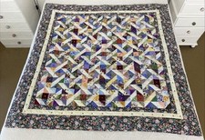 Colcha de retalhos quadrada de algodão colorida estrela da amizade feita à mão 140cm comprar usado  Enviando para Brazil
