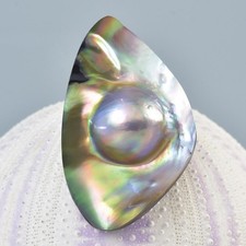 Cabochão Extreme Colorful Rainbow Iridescent Mabe Blister Pearl in Shell 9,87g, usado comprar usado  Enviando para Brazil