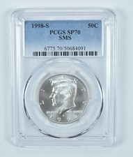 Meio dólar 1998-S Kennedy SMS SP70 PCGS comprar usado  Enviando para Brazil
