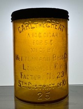 Carl The Great Hetterman Bros St. Louis KY frasco de charuto em âmbar amarelo agradável! comprar usado  Enviando para Brazil
