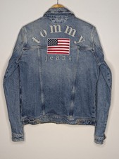 Jaqueta caminhoneiro jeans bordada bandeira dos EUA Tommy Hilfiger Tommy Jeans feminina GG comprar usado  Enviando para Brazil