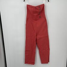 Macacão Social Cigano Feminino Pequeno Linho Casual Sem Alças Sem Mangas Vermelho Novo comprar usado  Enviando para Brazil