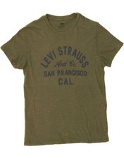 Camiseta masculina gráfica LEVI'S pequena cáqui algodão DP68 comprar usado  Enviando para Brazil