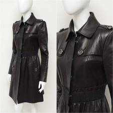 Jaqueta Trench Coat Burberry Prorsum Autêntica Couro Genuíno Preta Tamanho IT42,~S, usado comprar usado  Enviando para Brazil