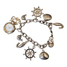 Antigo Relógio de Quartzo Feminino Jennie B Vida Marinha/Náutico Berloque Pulseira 7" Raro! comprar usado  Enviando para Brazil