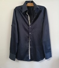 Chemise bleu marine d'occasion  Bourg-de-Thizy