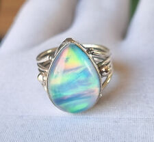 Hermoso anillo de regalo de plata esterlina 925 con piedras preciosas de lluvia de ópalo aurora PG3455 segunda mano  Embacar hacia Mexico