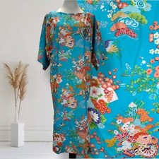 Vestido Kaftan Vintage Anos 60 Manga Kimono Tamanho G Azul Rayon Floral Caftan Japão comprar usado Vestido Kaftan Vintage Anos 60 Manga Kimono Tamanho G Azul Rayon Floral Caftan Japão comprar usado  Enviando para Brazil