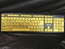 Teclado Big Bright Easy See amarelo impressão grande teclas de letras - Deficientes visuais comprar usado  Enviando para Brazil