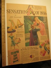 anúncio de jornal 1936 FELS NAPTHA buquê de sabonete detergente roupa íntima menina gato comprar usado  Enviando para Brazil