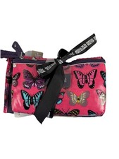 Conjunto de bolsa de maquiagem/cosméticos Kenneth Cole Reactions berinjela/borboletas 2 peças, usado comprar usado  Enviando para Brazil