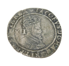 Moeda de xelim de prata King James I 2ª cunhagem 1605-06 antiga em bom estado comprar usado  Enviando para Brazil