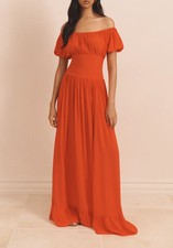 Vestido Maxi EVARAE Hestia Crepe de Chine em Flame Scarlet Reino Unido 12 - Etiqueta, usado comprar usado  Enviando para Brazil