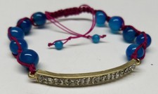 PULSEIRA DE CORDA DE CONTAS BARRA CURVA TRANÇADA SHAMBALLA azul-petróleo e rosa cristal strass, usado comprar usado PULSEIRA DE CORDA DE CONTAS BARRA CURVA TRANÇADA SHAMBALLA azul-petróleo e rosa cristal strass, usado comprar usado  Enviando para Brazil