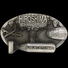 Hiroshima B-29 Enola Gay Bombardeiro Segunda Guerra Mundial 50ª Bomba Atômica USAF Fivela de Cinto Antiga Nova comprar usado  Enviando para Brazil