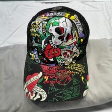 Chapéu caminhoneiro vintage Christian Audigier Don Ed Hardy strass tigre amor mata, usado comprar usado  Enviando para Brazil