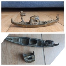 Antica Vintage Mini Gondola Metallo 13 cm Gondoliere scatolina, używany na sprzedaż  Wysyłka do Poland