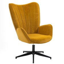 COSY MEBLE Skandynawski ergonomiczny fotel obrotowy w kolorze żółtym - LINDELOF TURMERIC na sprzedaż  PL