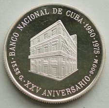 5 Pesos – Centro América – 1975 – ANIVERSARIO BANCO - 13,33 gramos Plata 0.900 comprar usado  Enviando para Brazil