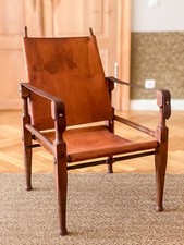 Cadeira de safári Wilhelm Kienzle Kaare Klint livingbedarf couro conhaque carvalho escuro, anos 50 comprar usado  Enviando para Brazil