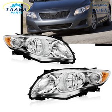 Faróis compatíveis com 2009 2010 Toyota Corolla CE LE carcaça cromada faróis par, usado comprar usado  Enviando para Brazil