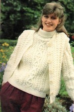 aran waistcoat knitting pattern for sale  ALEXANDRIA