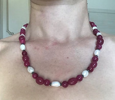 Collana granato perle usato  Montelupo Fiorentino