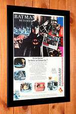 1993 Batman Returns SNES Konami Vintage pequeno pôster promocional/página de anúncio arte emoldurada comprar usado  Enviando para Brazil